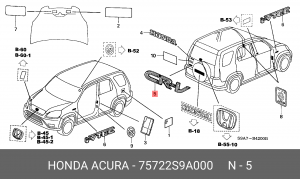 Эмблема 75722S9A000 HONDA
