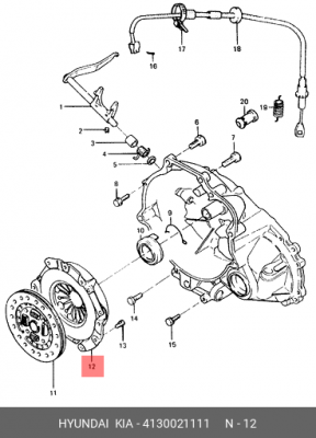Нажимной диск сцепления 4130021111 HYUNDAI KIA