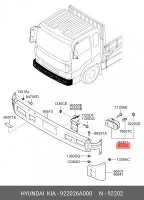 Фара противотуманная 922026A000 HYUNDAI KIA