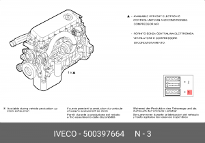 Комплект прокладок, двигатель 500397664 IVECO