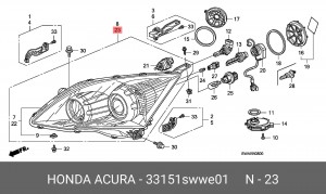 Фара головного света 33151SWWE01 HONDA