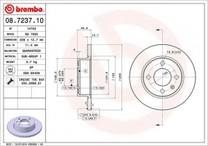 Тормозной диск 08.7237.10 BREMBO