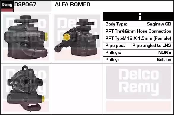 Гидравлический насос, рулевое управление DSP067 DELCO REMY