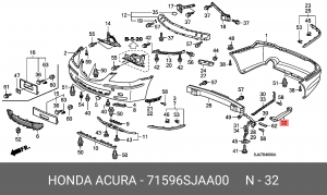 Крепление бампера 71596SJAA00 HONDA