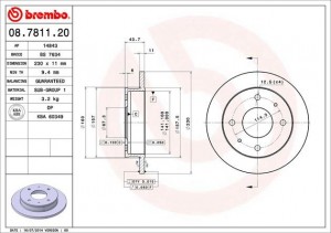 Тормозной диск 08.7811.20 BREMBO