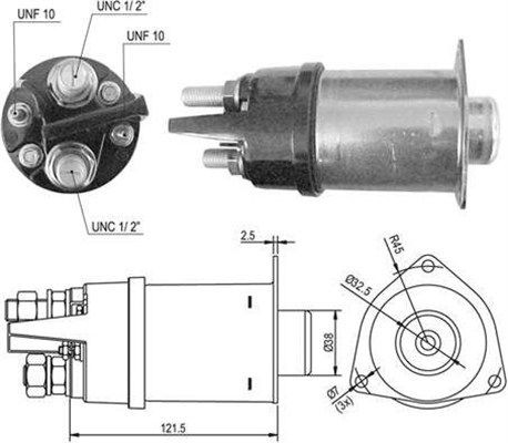 Тяговое реле, стартер 940113050425 MAGNETI MARELLI