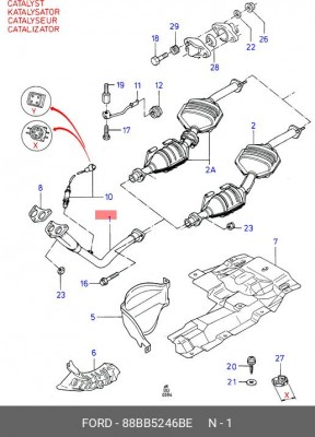 Труба приемная 88BB5246BE FORD