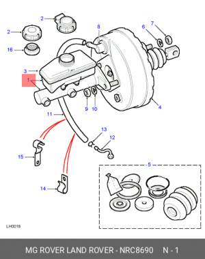 Главный тормозной цилиндр NRC8690 MG ROVER LAND ROVER