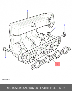 Прокладка, впускной коллектор LKJ101110L LAND ROVER