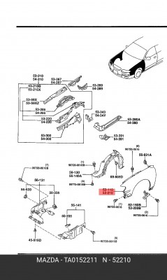 Крыло переднее TA01-52-211 MAZDA