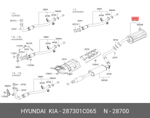 Глушитель выхлопных газов конечный 287301C065 HYUNDAI KIA