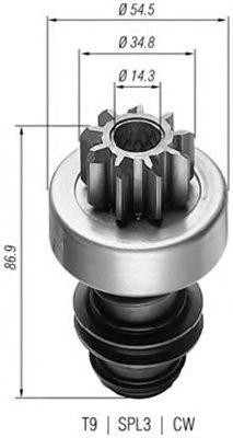 Ведущая шестерня, стартер 940113020004 MAGNETI MARELLI