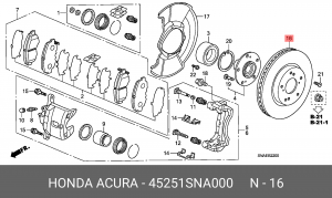 Тормозной диск 45251-SNA-000 HONDA