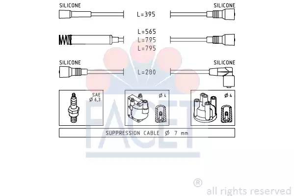Ккомплект проводов зажигания 48528 FACET