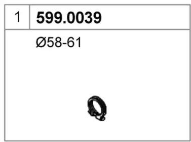 Монтажный комплект, глушитель 5990039 ASSO