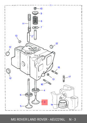 Впускной клапан AEU2296L LAND ROVER
