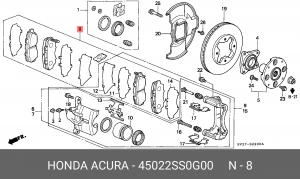 Комплект тормозных колодок, диско 45022-SS0-G00 HONDA