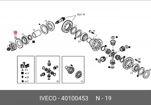 Уплотняющее кольцо, дифференциал 40100453 IVECO