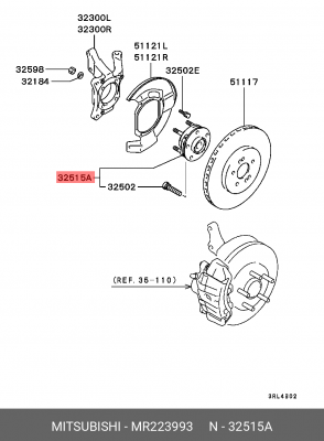 Комплект подшипника ступицы колеса MR223993 MITSUBISHI