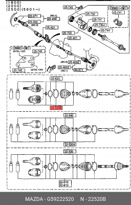 ШРУС G59222520 MAZDA