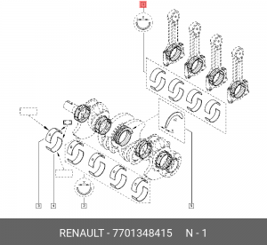 Шатунный подшипник 7701348415 RENAULT