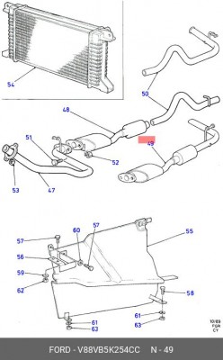 Глушитель - задняя часть системы ОГ V88VB-5K254-CC FORD