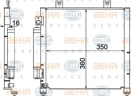 Конденсатор, кондиционер 8FC 351 301-411 HELLA