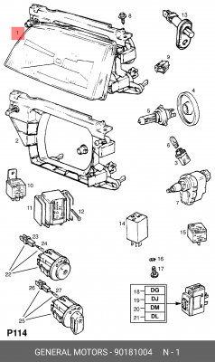 Фара головного света 90181004 GENERAL MOTORS