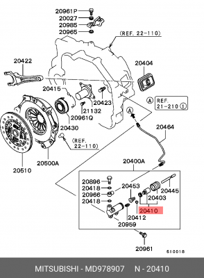 Ремкомплект, рабочий цилиндр MD978907 MITSUBISHI