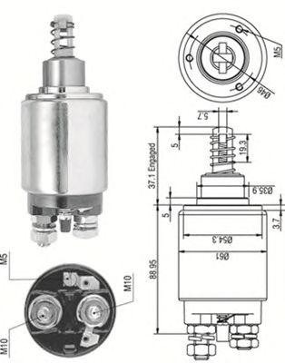 Тяговое реле, стартер 940113050173 MAGNETI MARELLI