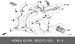 Трубка кондиционера 80321TL1G01 HONDA