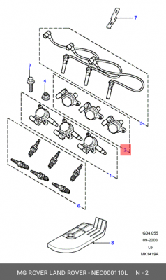 Катушка зажигания NEC000110L LAND ROVER