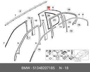 Уплотнитель 51 34 8 207 185 BMW