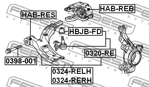 Опора шаровая подвески 0320-RE FEBEST
