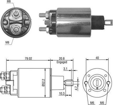 Тяговое реле, стартер 940113050053 MAGNETI MARELLI