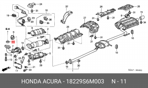 Уплотнительное кольцо, выпускной тр 18229S6M003 HONDA