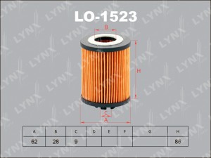 Фильтр масляный двигателя LO-1523 LYNXAUTO