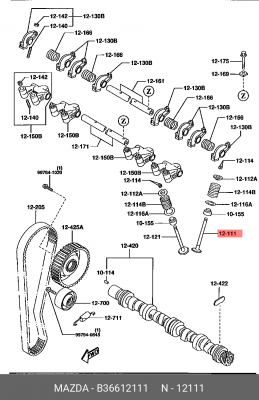 Клапан впускной B36612111 MAZDA