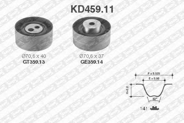 Комплект ремня ГРМ KD459.11 NTN SNR