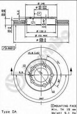 Тормозной диск 09701124 BREMBO
