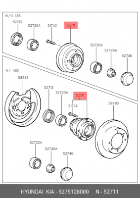 Тормозной барабан 5275128000 HYUNDAI KIA
