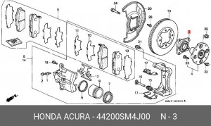 Комплект подшипника ступицы колеса 44200SM4J00 HONDA