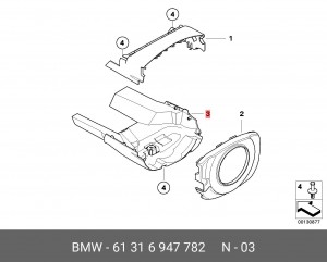 Облицовка рулевой колонки 61 31 6 947 782 BMW