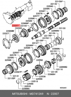 Подшипник первичного вала КПП MD741269 MITSUBISHI