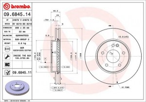 Тормозной диск 09.6845.14 BREMBO