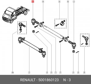Наконечник поперечной рулевой тяги 5001860123 RENAULT