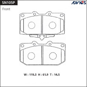 Колодки тормозные дисковые SN105P ADVICS