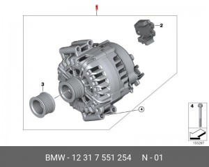 Генератор 12 31 7 551 254 BMW