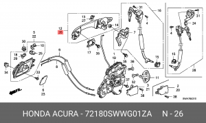 Ручка двери наружная 72180SWWG01ZA HONDA
