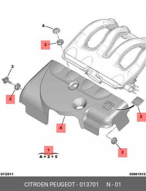 Накладка декоративная ДВС 0137 01 CITROEN PEUGEOT